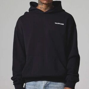 Talentless Black Pullover Hoodie Logo Front Medium